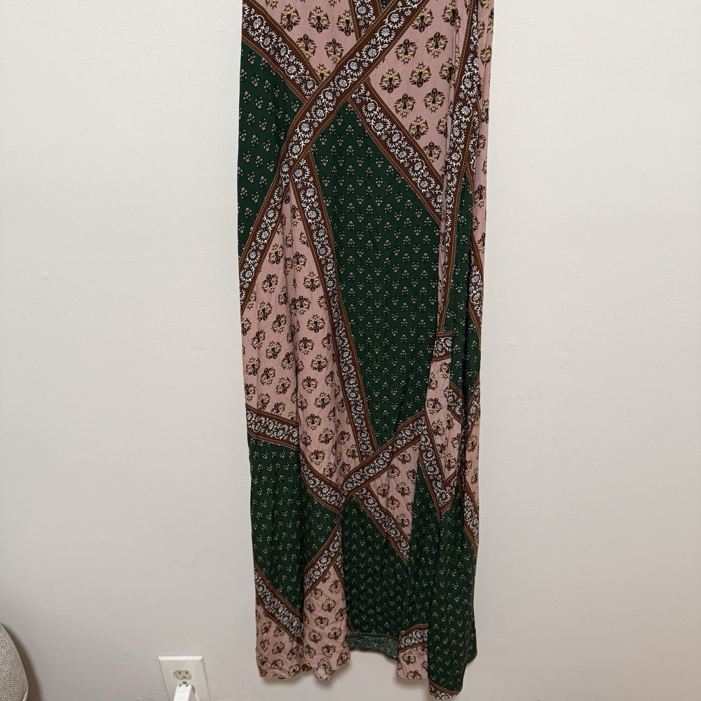 Natural Life NWT Gracie Green Pink Handkerchief Boho Maxi Dress Size Small - Picture 6 of 8